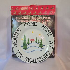 1998 LTD Commodities Vintage Porcelain Christmas Plate with Box - 9.25 Inch